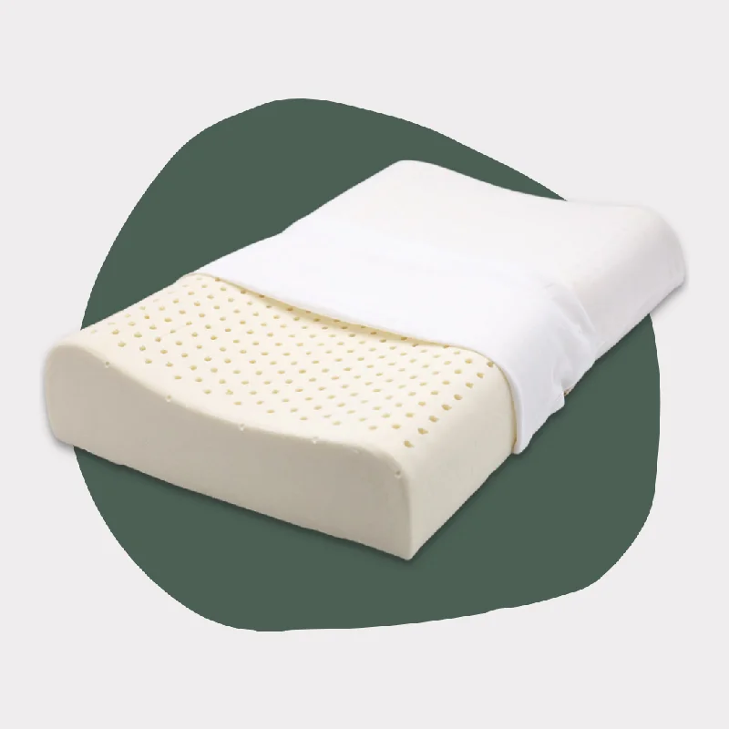 100% Organic Latex Contour Pillow for Neck Pain [GOTS & GOLS Certified]