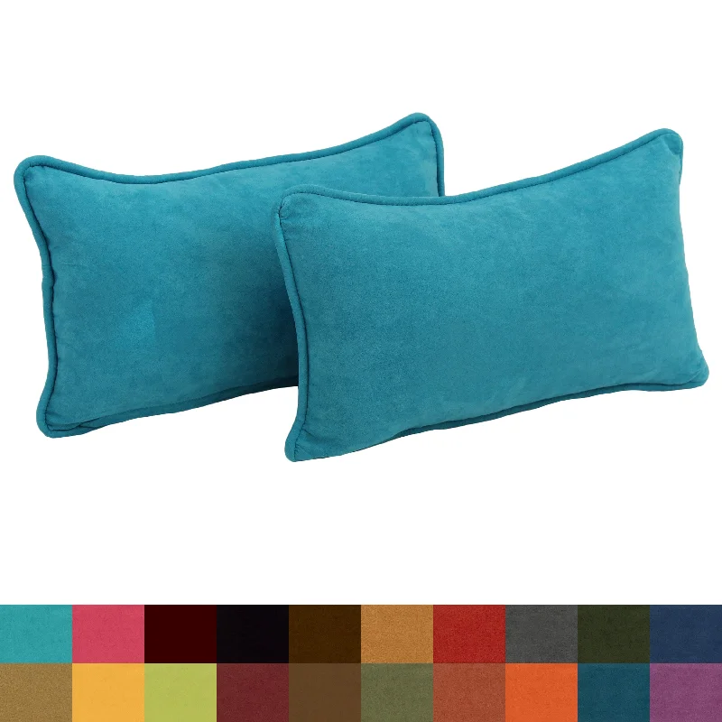 20-inch by 12-inch Microsuede Lumbar Throw Pillows (Set of 2)