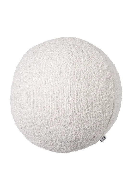 Bouclé Cream Ball Shaped Pillow | Eichholtz Palla L