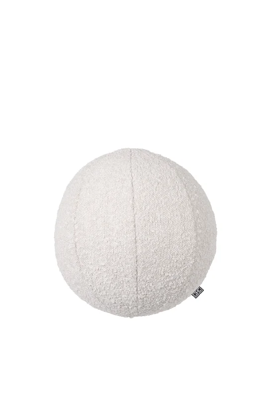 Bouclé Cream Ball Shaped Pillow | Eichholtz Palla S