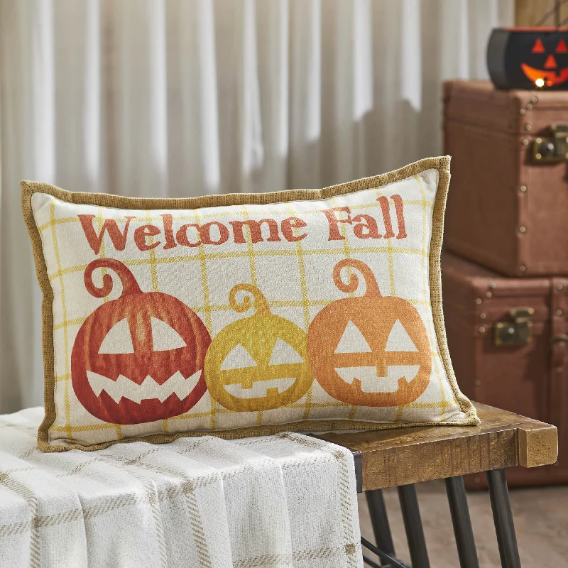 Country Halloween Welcome Fall Pillow 14x22