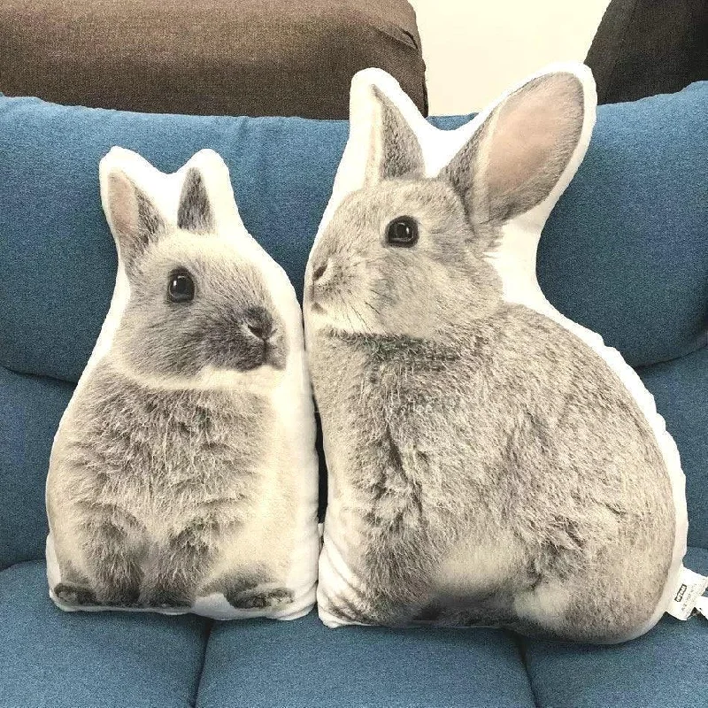 Gray Rabbit Throw Pillow Sofa Cushion Toy