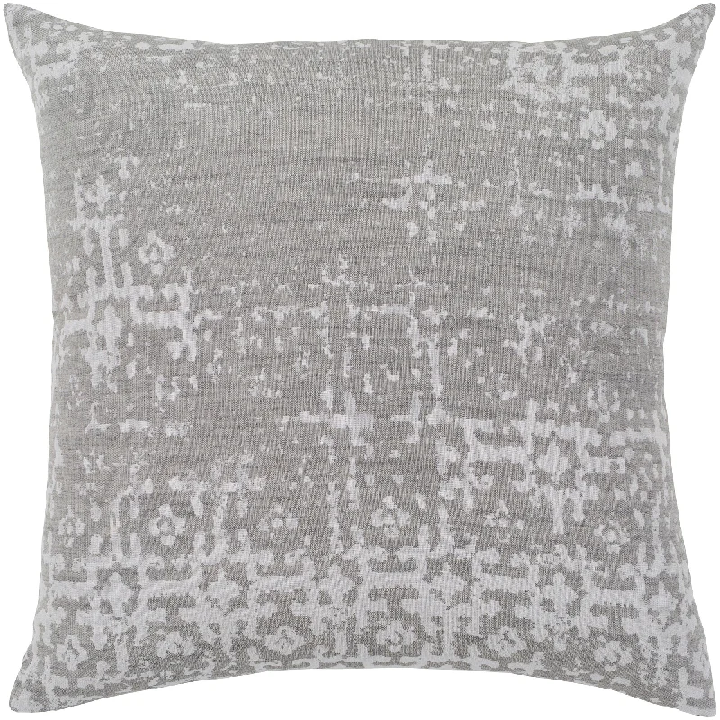 Livabliss Leopold Grey & White Poly Fill Throw Pillow (20" x 20")