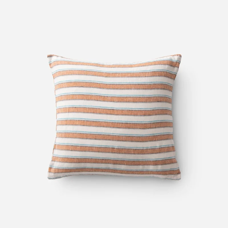 Market Stripe Linen Throw Pillow