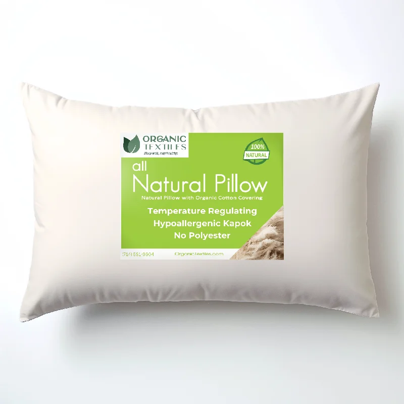 Natural Kapok Bed Pillow for Stomach, Side, or Back Sleepers [GOTS CERTIFIED]