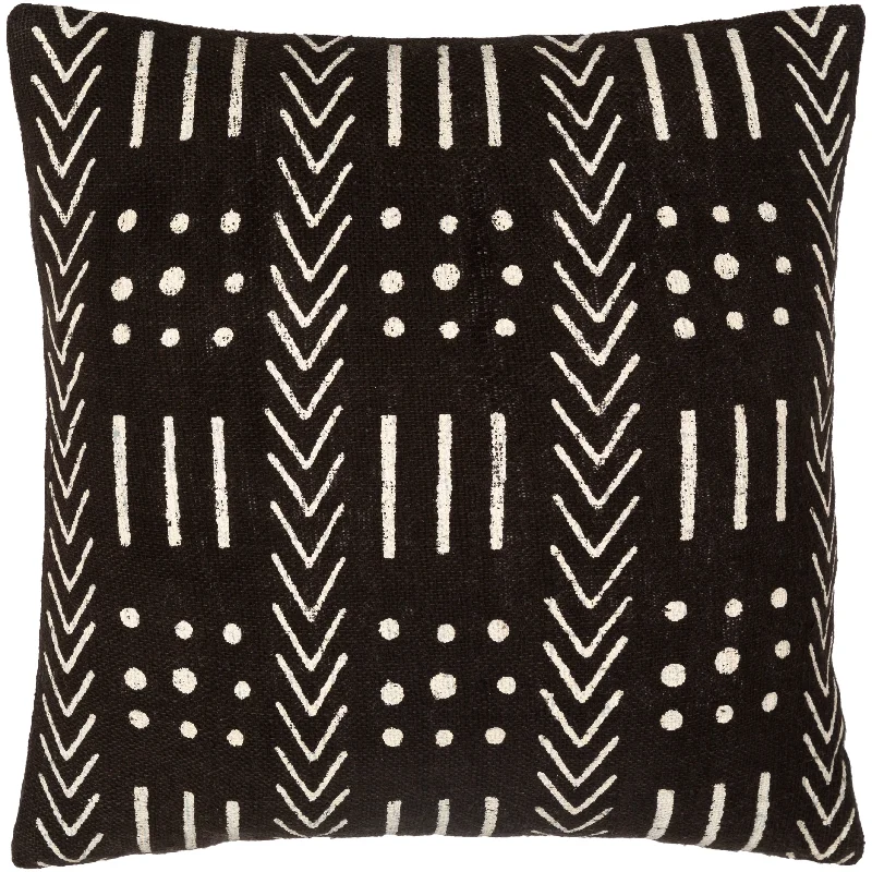 Tazmin Bold Block Printed Geometric Hand Woven Throw Pillow