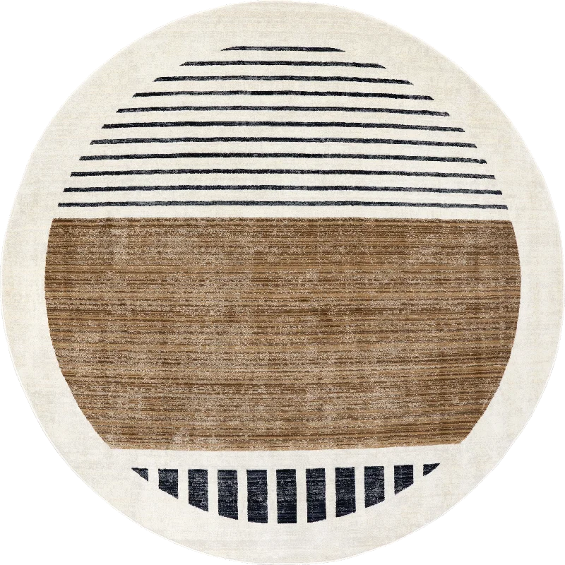 Anette Block Striped Rug | Beige