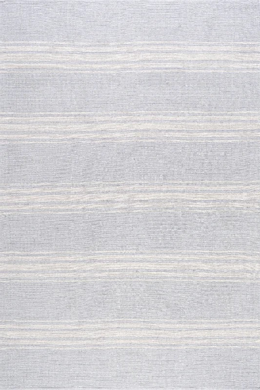 Bergamot Striped Cotton Rug | Blue Grey