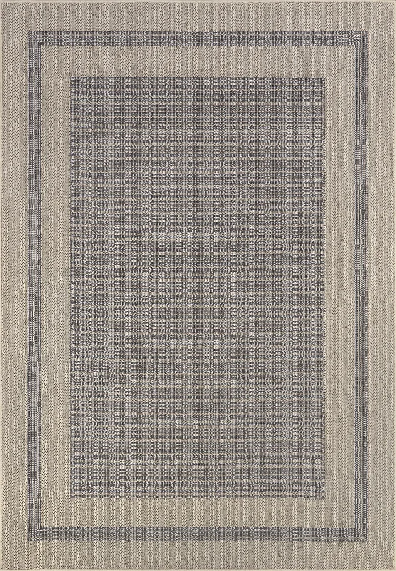 Bordered Solid Indoor/Outdoor Rug | Beige