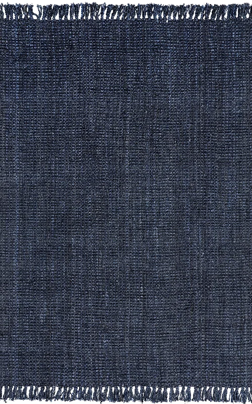 Chunky Jute Tasseled Rug | Navy