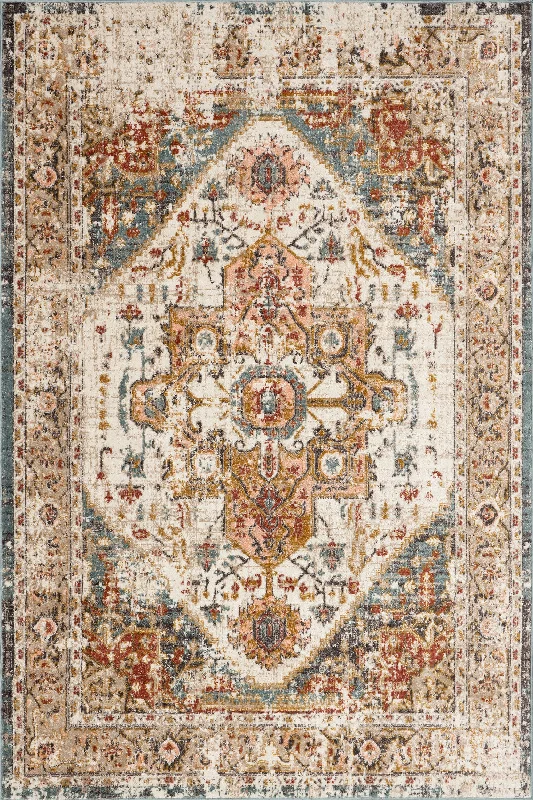 Fading Herati Medallion Rug | Beige