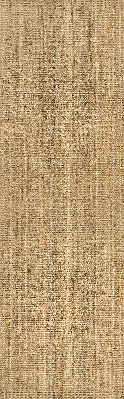 Handwoven Jute Ribbed Solid Rug | Natural