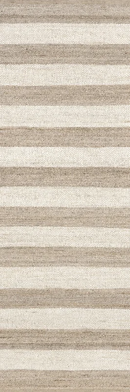 Jute And Denim Even Stripes Rug | Off White