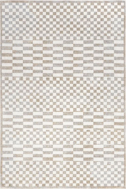 Kallie Washable Tiled Rug | Beige