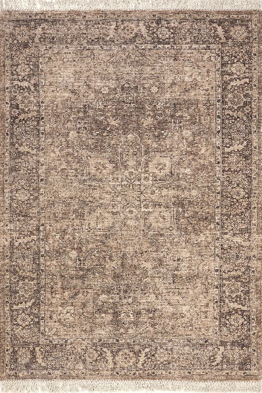 Lennox Medallion Tassel Rug | Brown