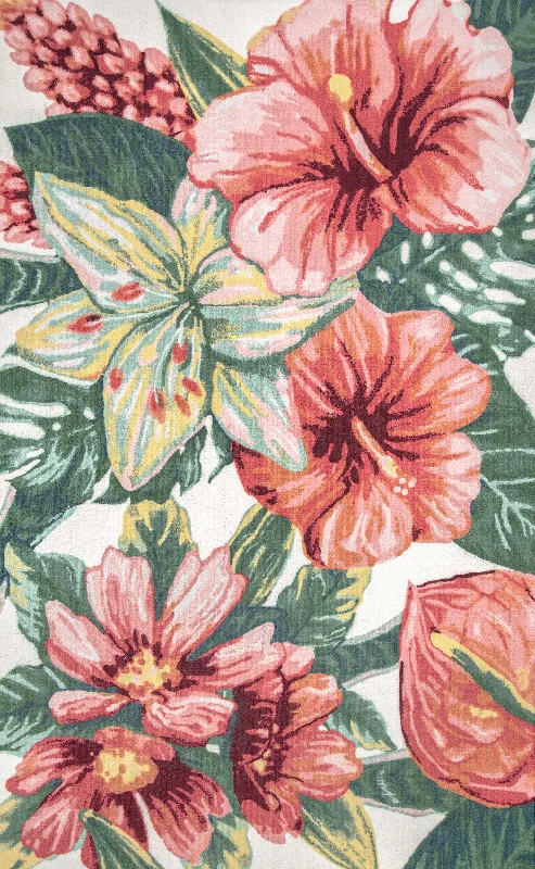 Lush Hibiscus Indoor/Outdoor Rug | Multicolor