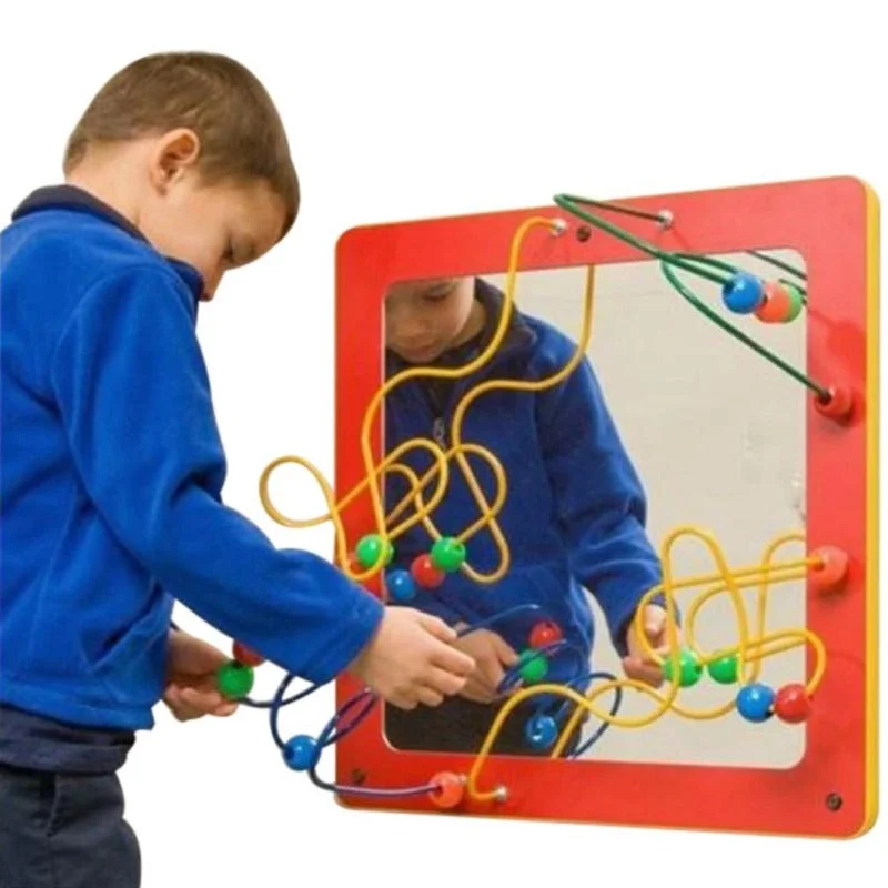 Mirror and Wire Bead Wall Activity Toy