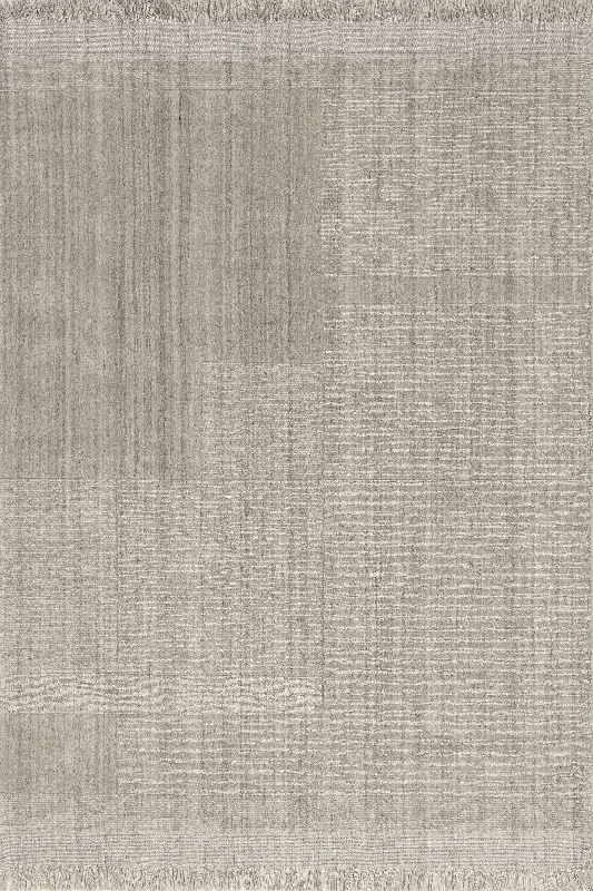 Mozai Fringed Wool-Blend Rug | Beige