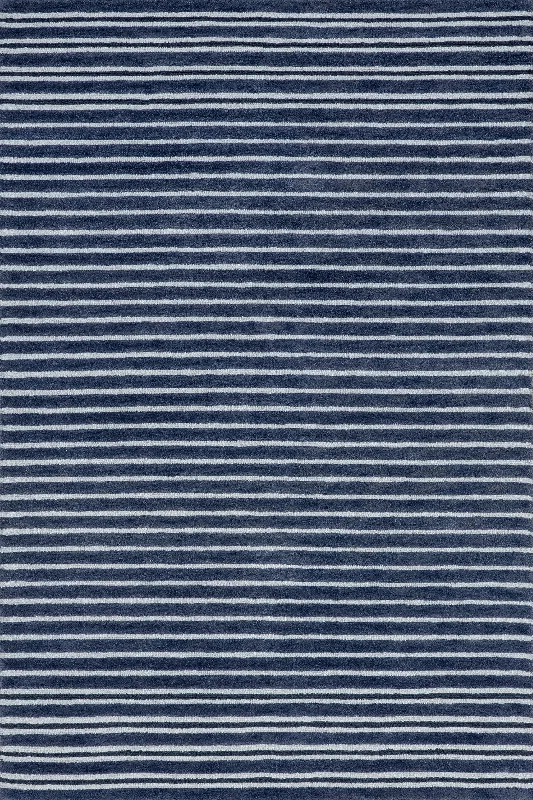 Pacific Striped Wool Rug | Blue