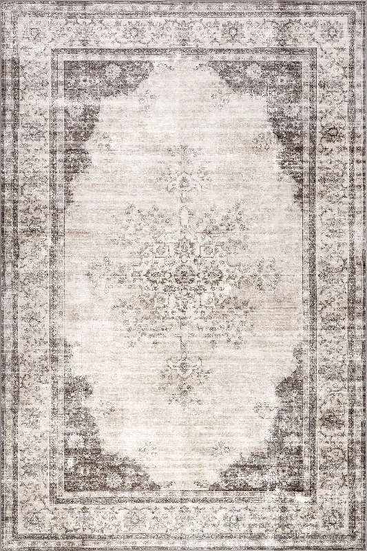 Rosewood Vintage Spill Proof Washable Rug | Ivory