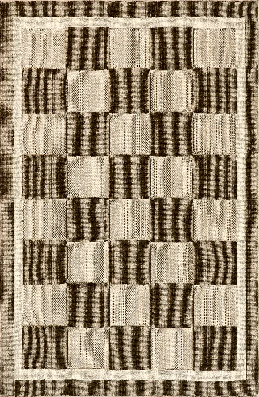 Solana Indoor/Outdoor Checkerboard Rug | Beige