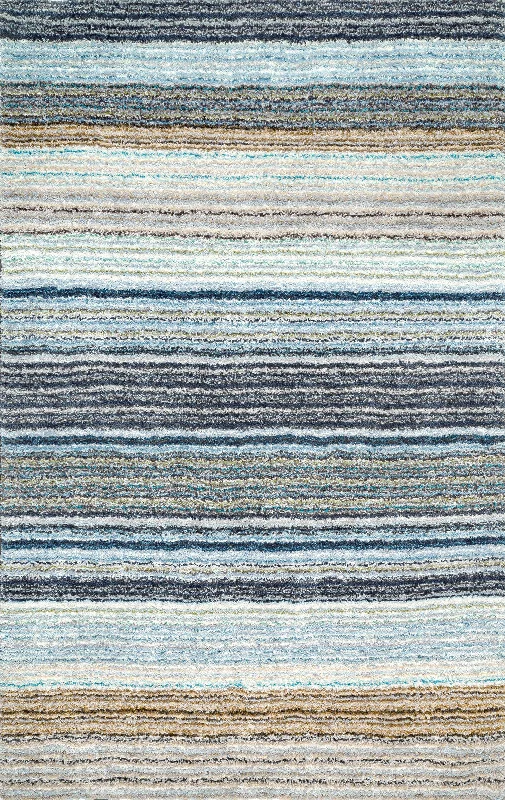 Striped Shaggy Rug | Teal