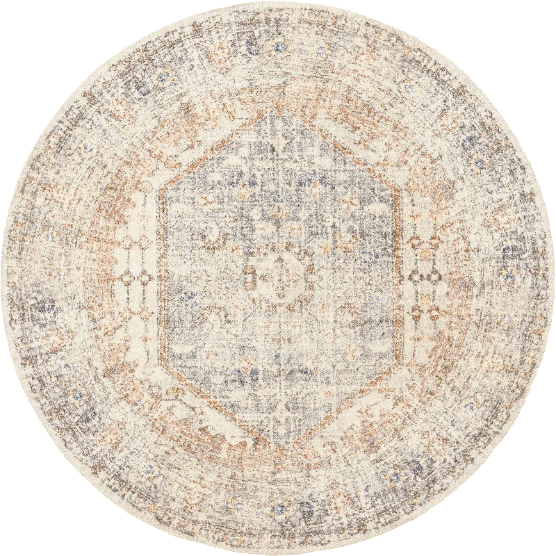 Vintage Medallion Washable Rug | Light Grey