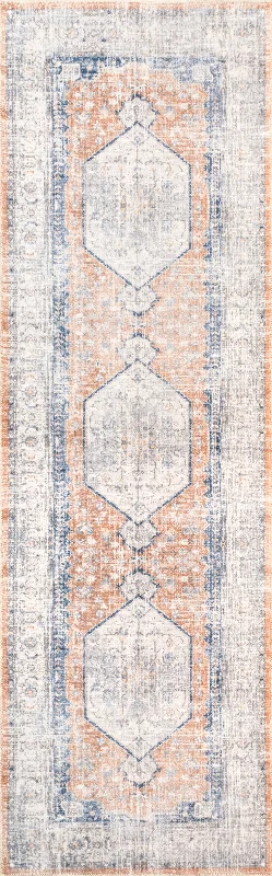 Vintage Medallion Washable Rug | Peach