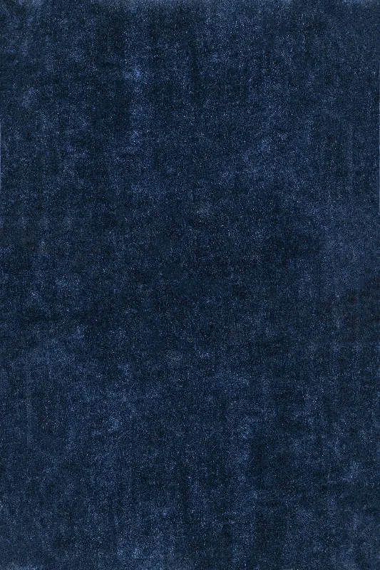 Washable Solid Shag Rug | Navy