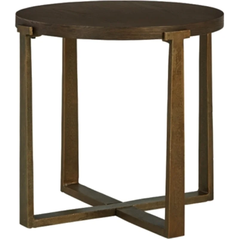 Balintmore End Table - Brown/Gold Finish