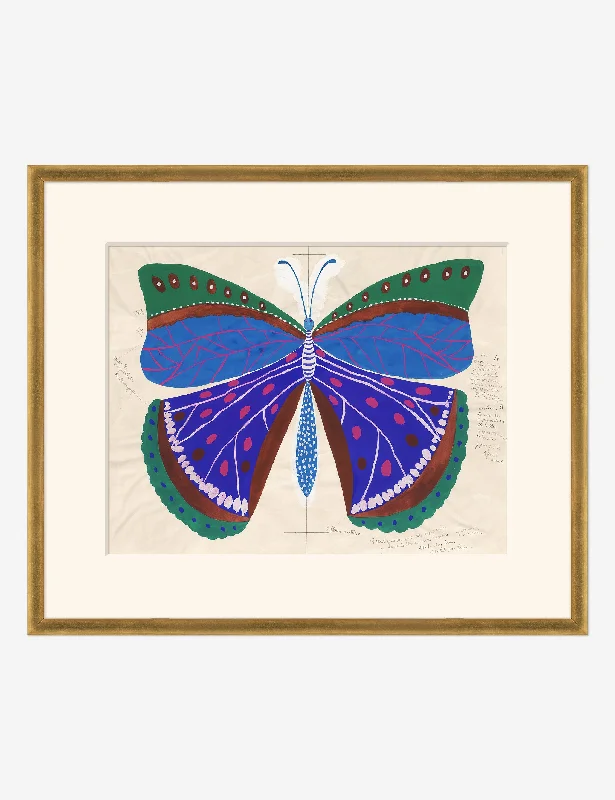 Blue Butterfly Print by Paule Marrot