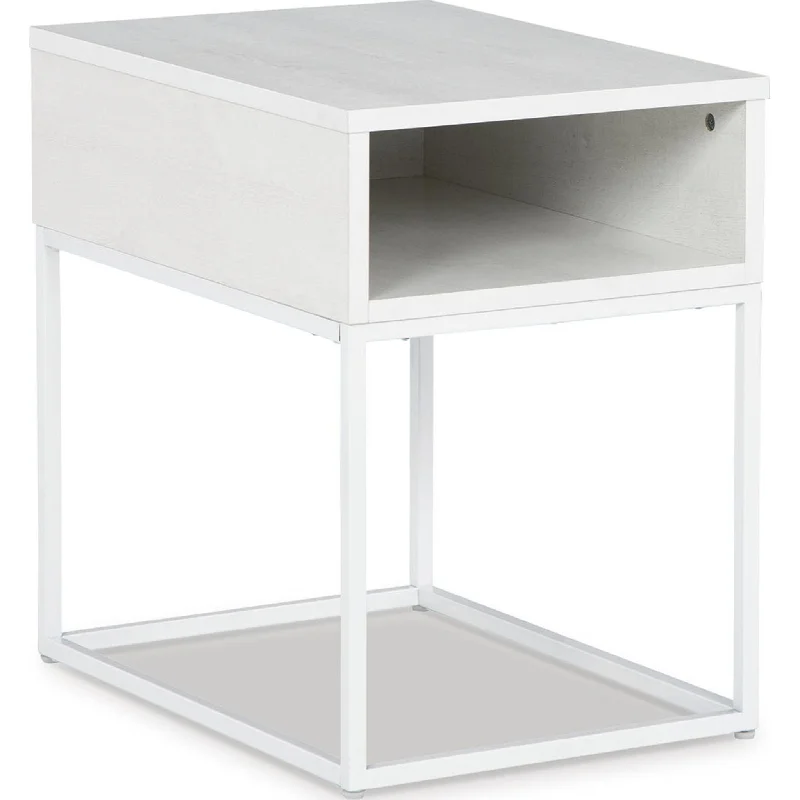 Deznee End Table - White