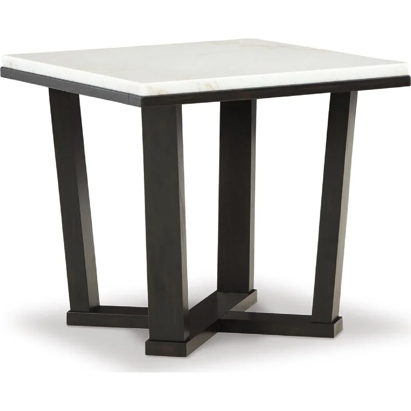 Fostead End Table - White/Espresso