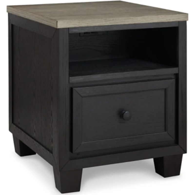 Foyland End Table - Black/Brown