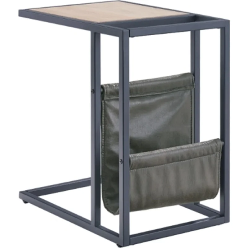 Freslowe Chair Side End Table - Light Brown/Black