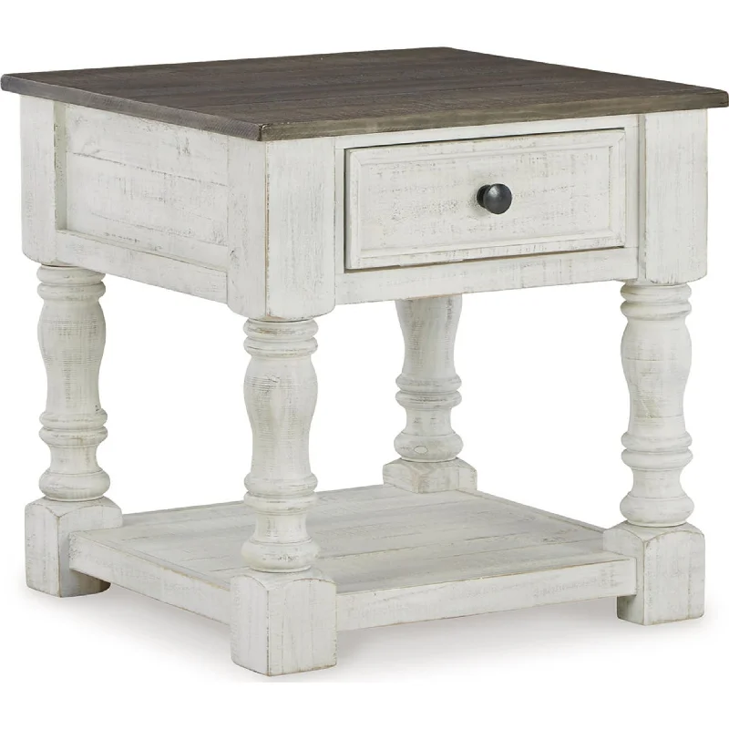 Havalance End Table - White/Gray