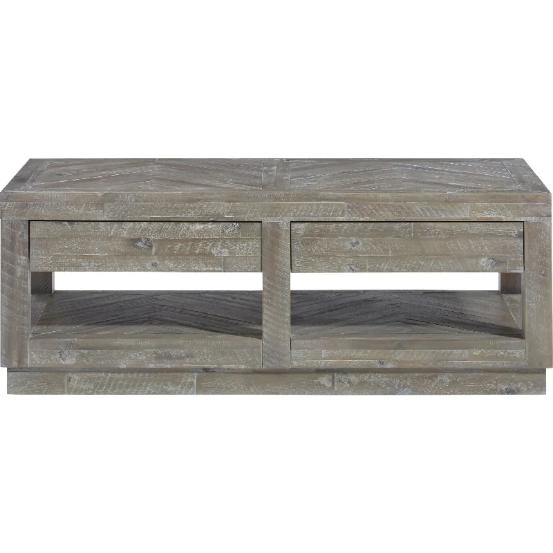 Herringbone Coffee Table - Rustic Latte