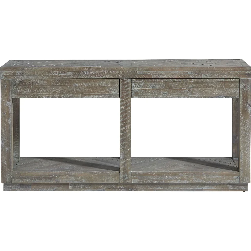 Herringbone Console Table - Rustic Latte