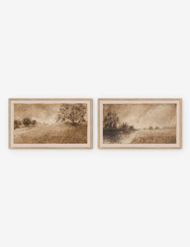 Hillside Haze IV + Hillside Haze II Diptych Wall Art (Set of 2) by Aileen Fitzgerald