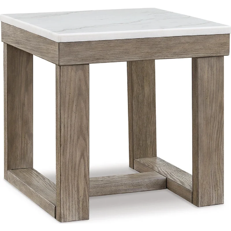 Loyaska End Table - Brown/Ivory