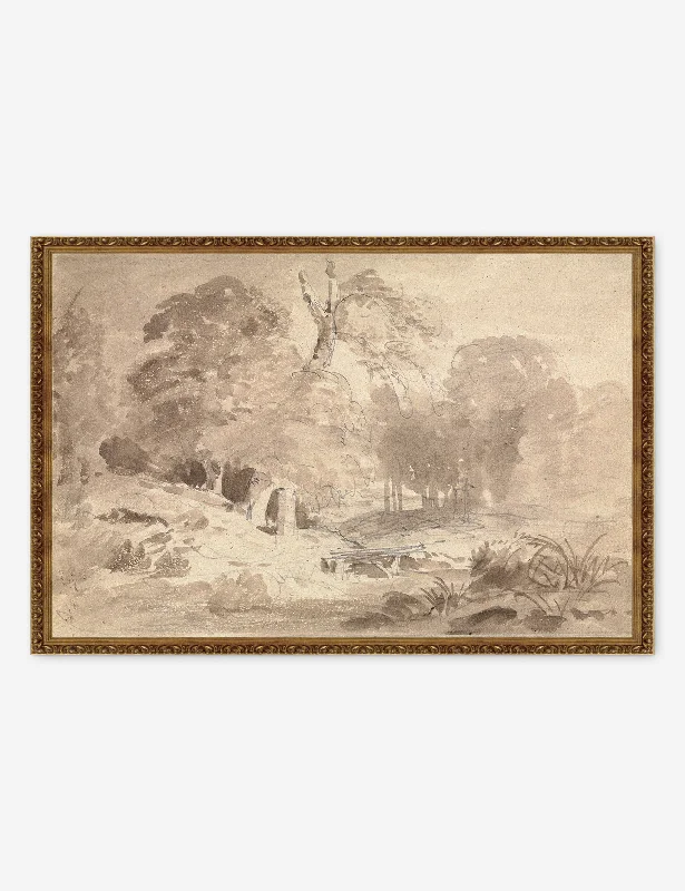 Rural Landscape in the Mark Brandenburg Print by Carl Blechen