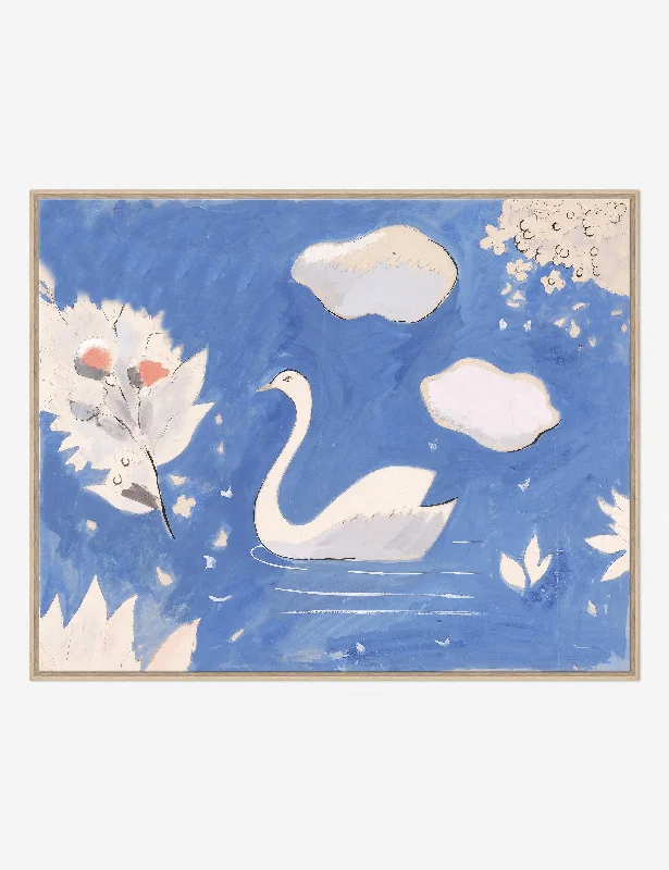 Swan in Lake Print by Paule Marrot