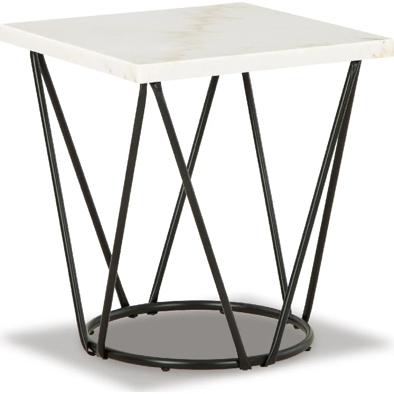 Vancent End Table - White/Black