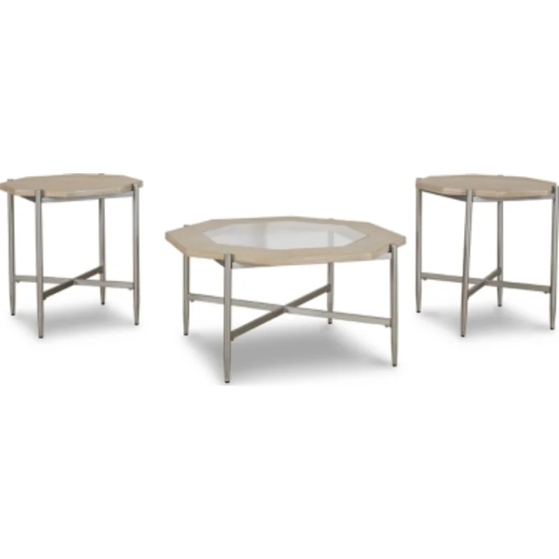 Varlowe 3 Pack Tables - Bisque