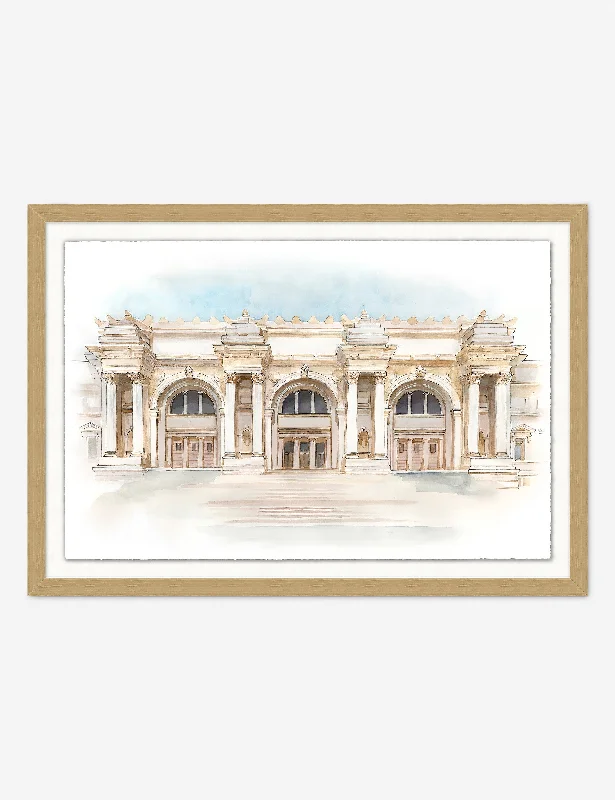 Watercolor of The Met Museum Wall Art