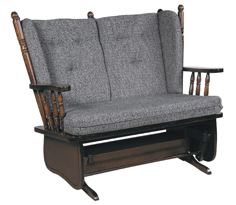 QW Amish 4-Post Low Back Loveseat Glider