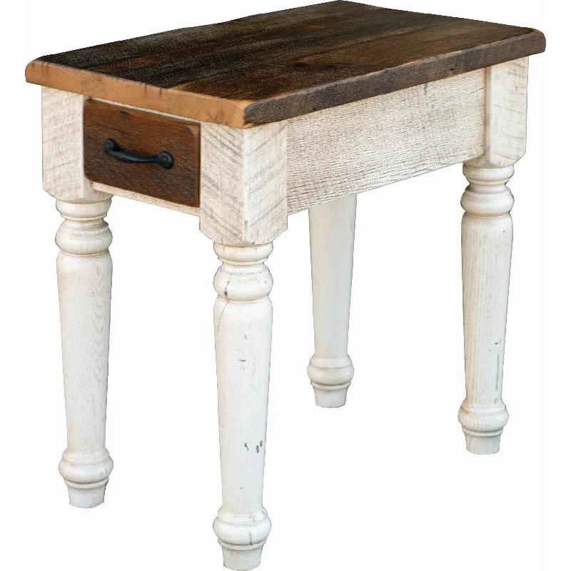 QW Amish Belmont Reclaimed Barnwood Chair Side End Table