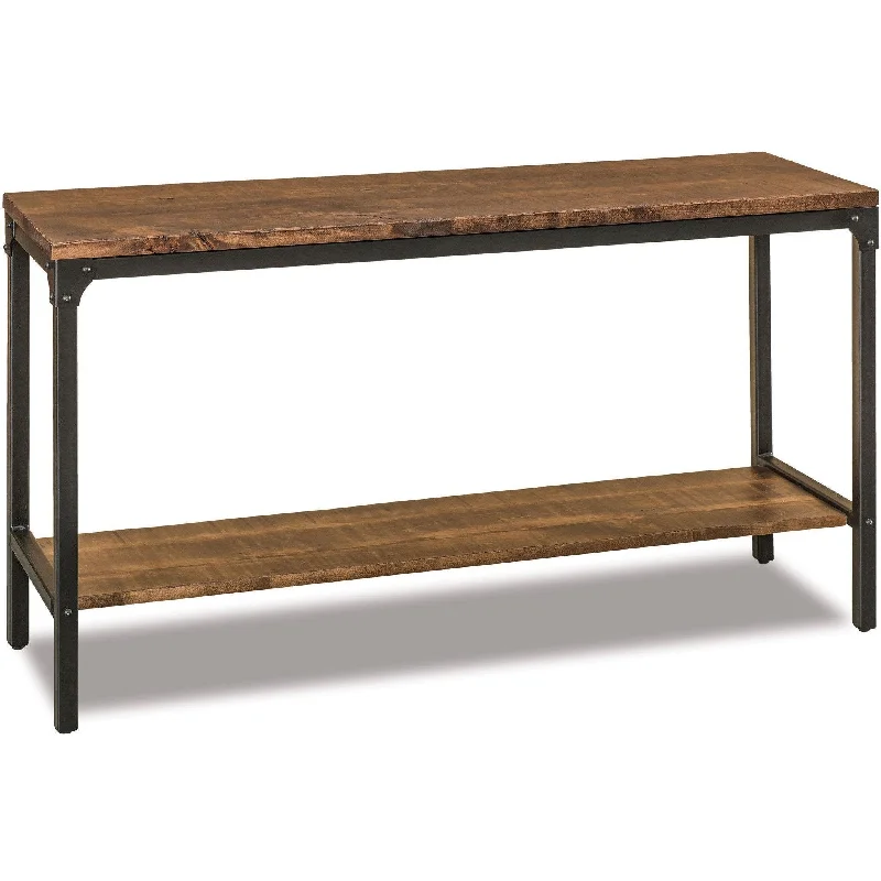 QW Amish Houston Sofa Table w/ Steel Base