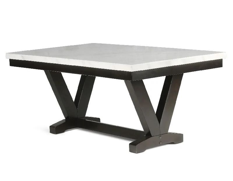 Finley 72 inch White Marble Top Dining Table