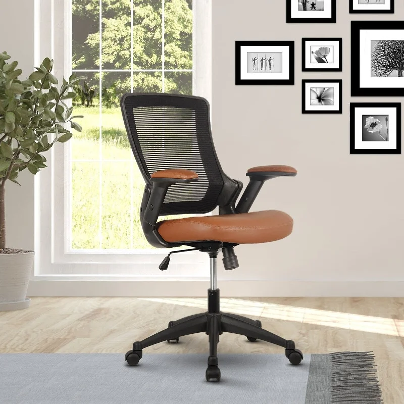 20.75 in Task Chair with Swivel & Adjustable Height, 220 lb. Capacity, Brown